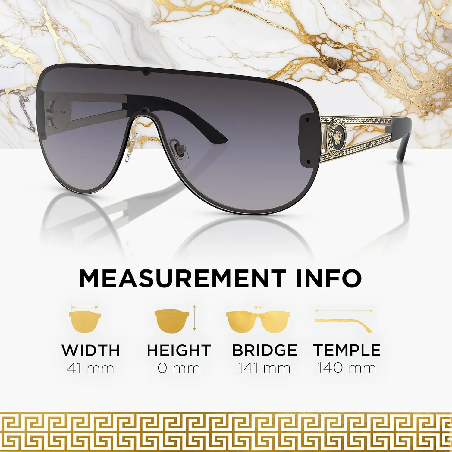 Versace VE2166 Non-Polarized Aviator Sunglasses for Women  Pale Gold Metal Frame with Temples, eShades Eyewear Kit Included