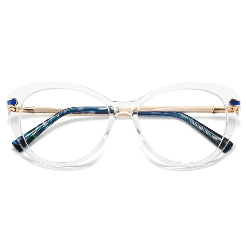 Vicky Women's Full Rim Square Acetate Stainless Steel Reading Glasses 2088