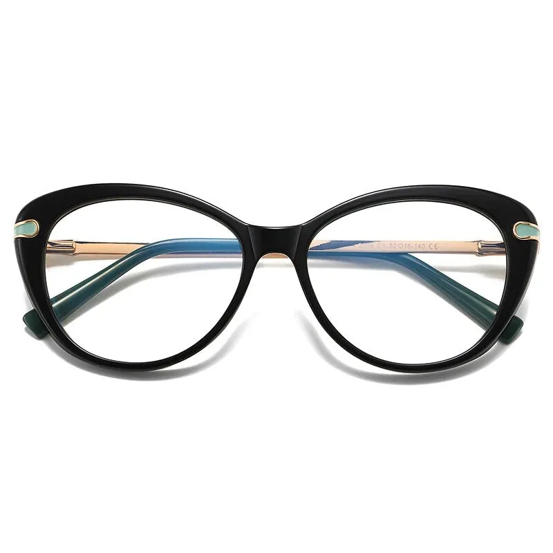 Vicky Women's Full Rim Square Acetate Stainless Steel Reading Glasses 2088