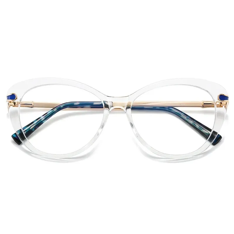 Vicky Women's Full Rim Square Acetate Stainless Steel Reading Glasses 2088