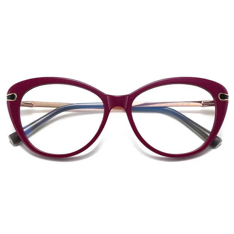 Vicky Women's Full Rim Square Acetate Stainless Steel Reading Glasses 2088