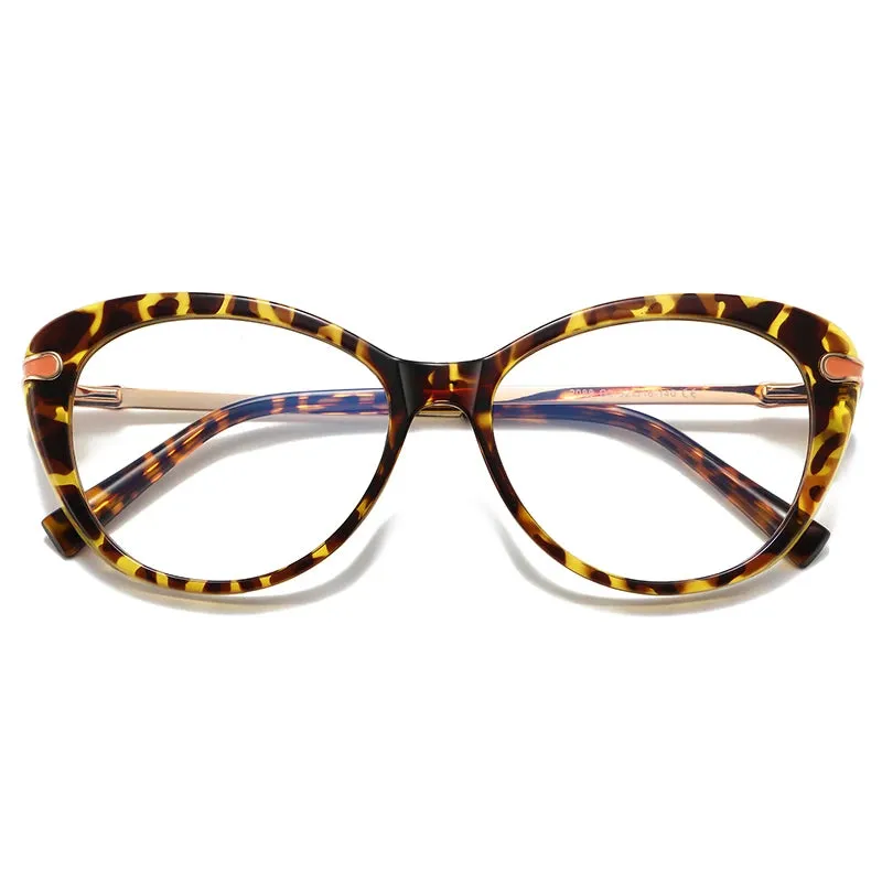 Vicky Women's Full Rim Square Acetate Stainless Steel Reading Glasses 2088