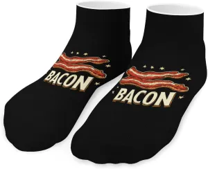 Vintage Bacon Low Cut Ankle Socks Non Slip Invisible Liner Sock Pack Casual Socks For Men Women