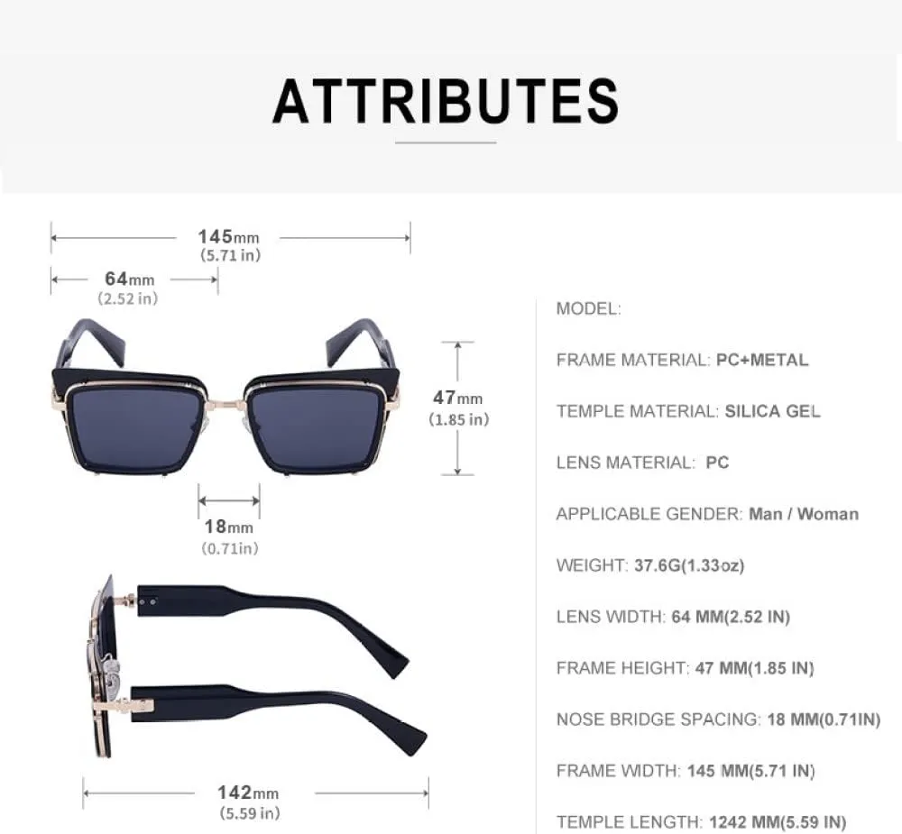 Vintage Cat Eye Sunglasses For Women Alloy Black Gradient Uv400 Sun Glasses Men Hip Hop Shades Driving