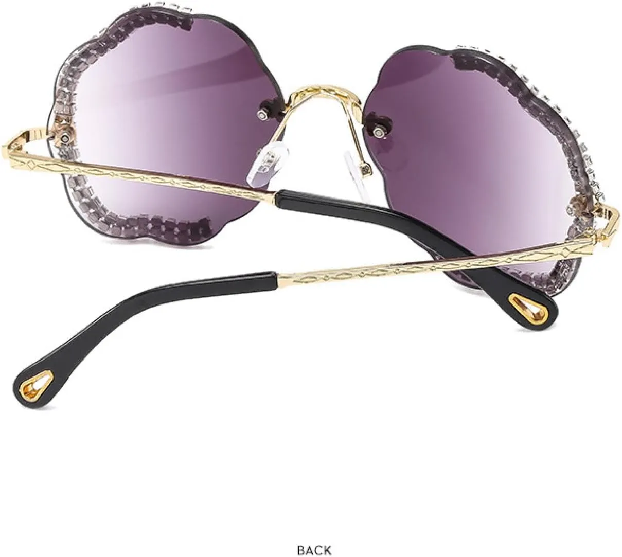 Vintage Fashion Rimless Imitation Diamond Men Women Sunglasses Fashion Trend Hip Hop Party Sun Glasses Uv400