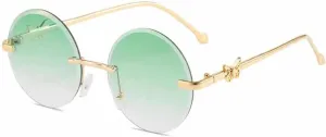 Vintage Frameless Round Decoration Sunglasses Men Women Fashion Trend Metal Frame Travel Sunglasses Uv400