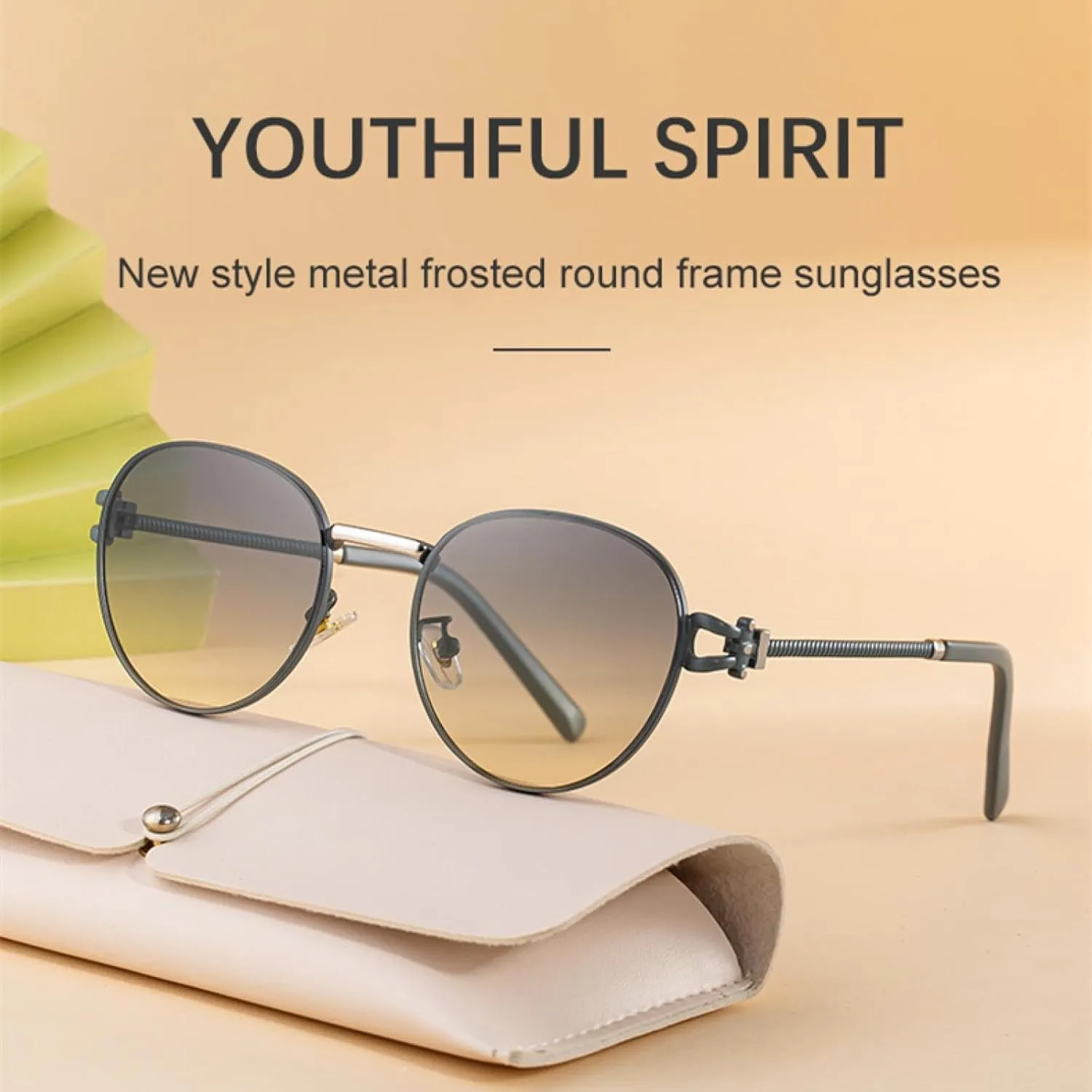 Vintage Oval Punk Sunglasses for Women Luxury Round Outdoor Uv400 Fashion