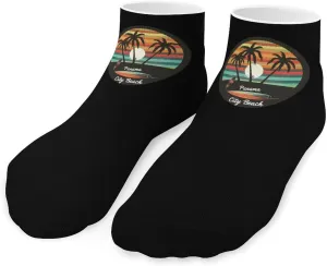 Vintage Panama City Beach Ankle Socks Breathable Low Cut Sports Socks Casual No Show Sock for Women Men