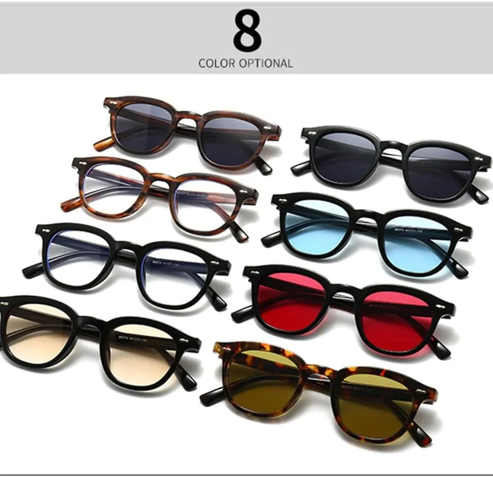 Vintage Sunglasses Women Rivet Frame Red Lens Retro Acetate Sun Glasses Shades Men