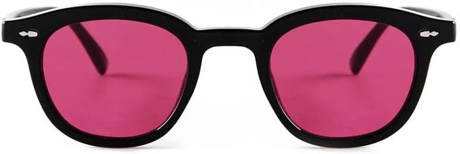 Vintage Sunglasses Women Rivet Frame Red Lens Retro Acetate Sun Glasses Shades Men