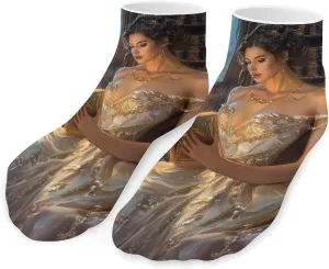 Vintage Victorian Woman Reading Ankle Socks Breathable Low Cut Sports Socks Casual No Show Sock for Women Men