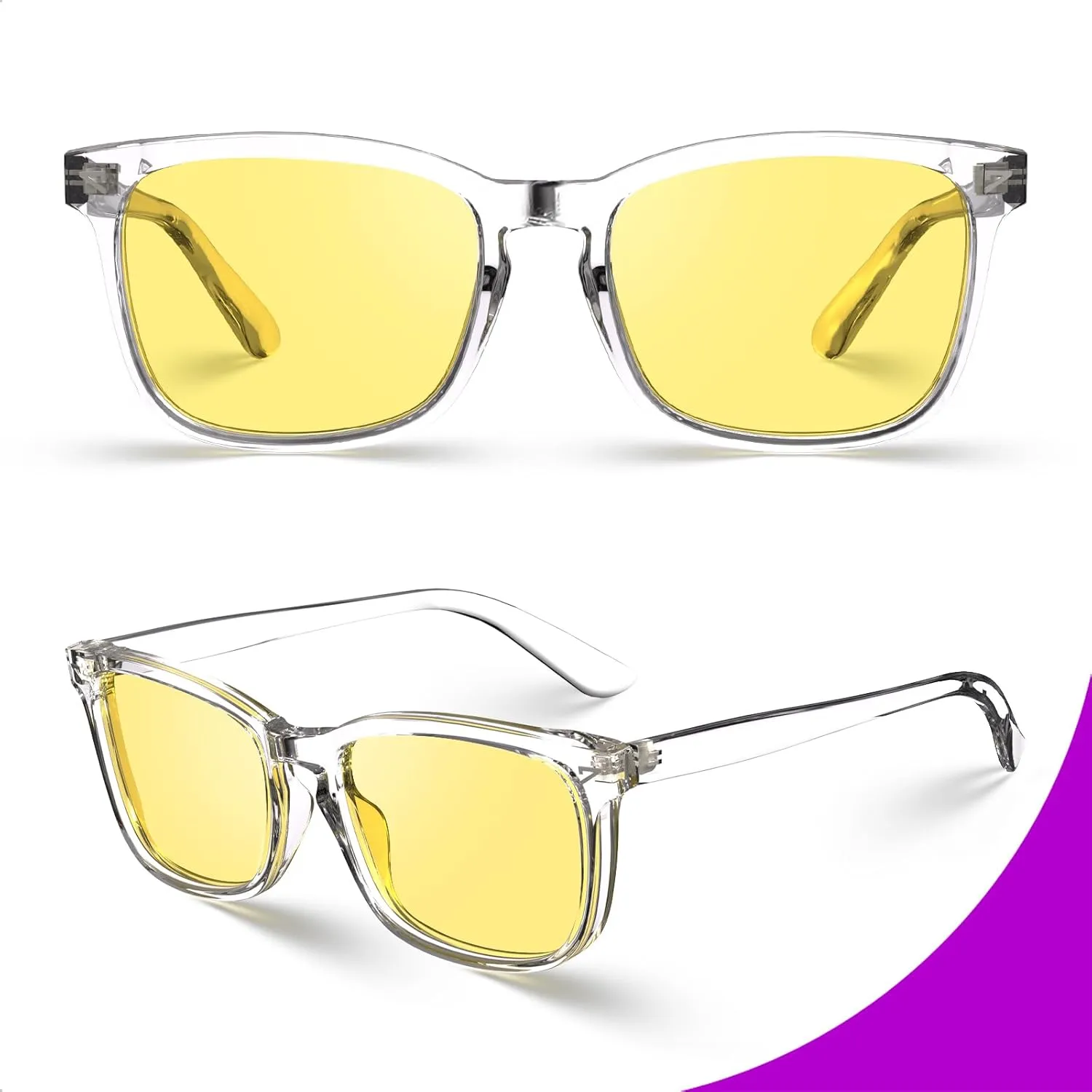 VISOONE Blue Light Blocking Glasses Square with Anti Computer Glare for Gaming Women and Men MONTANA