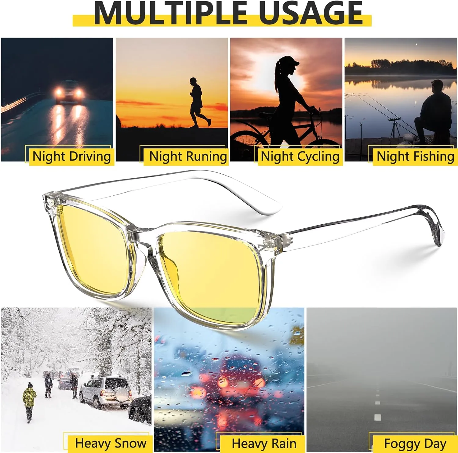 VISOONE Blue Light Blocking Glasses Square with Anti Computer Glare for Gaming Women and Men MONTANA