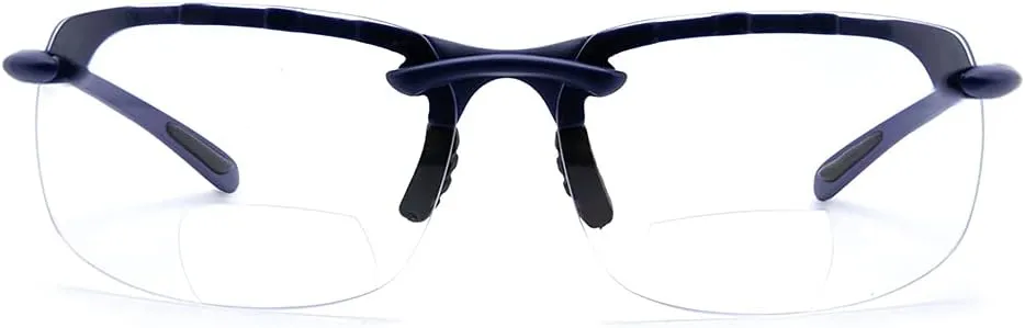 VITENZI Bifocal Safety Glasses with Readers Wrap Around Sport Magnifying Safety Reading Protective Goggles Monza