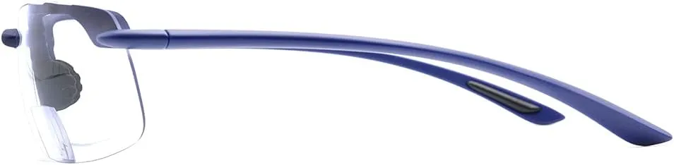 VITENZI Bifocal Safety Glasses with Readers Wrap Around Sport Magnifying Safety Reading Protective Goggles Monza