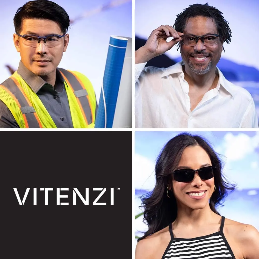 VITENZI Bifocal Safety Glasses with Readers Wrap Around Sport Magnifying Safety Reading Protective Goggles Monza
