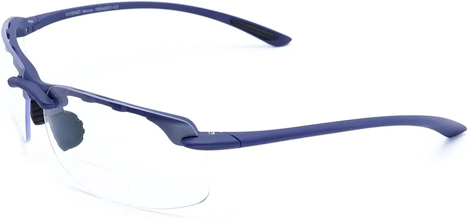 VITENZI Bifocal Safety Glasses with Readers Wrap Around Sport Magnifying Safety Reading Protective Goggles Monza