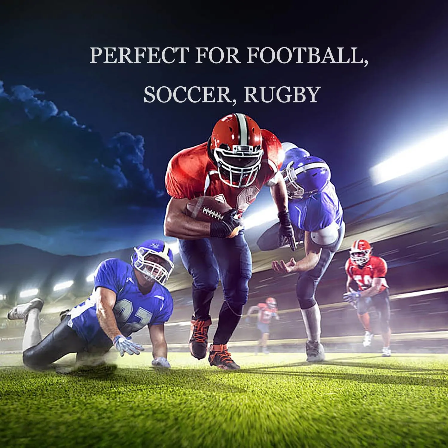 WANDER Football Scrunch Socks for Men - Extra Long Sport Socks 2 Packs, Cotton Ankle Support Padded for Youth Adult 6-9/10-13