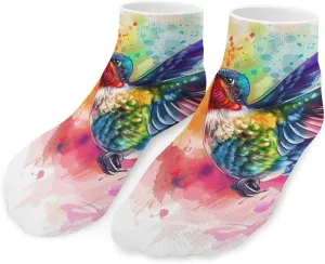 Watercolor Hummingbird Ankle Socks Breathable Low Cut Sports Socks Casual No Show Sock for Women Men