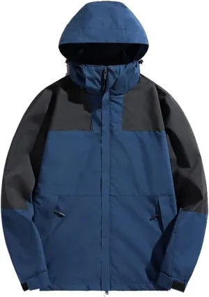 Waterproof windproof loose hooded hiking jacket lightweight windbreaker, men's and women's hiking jacket