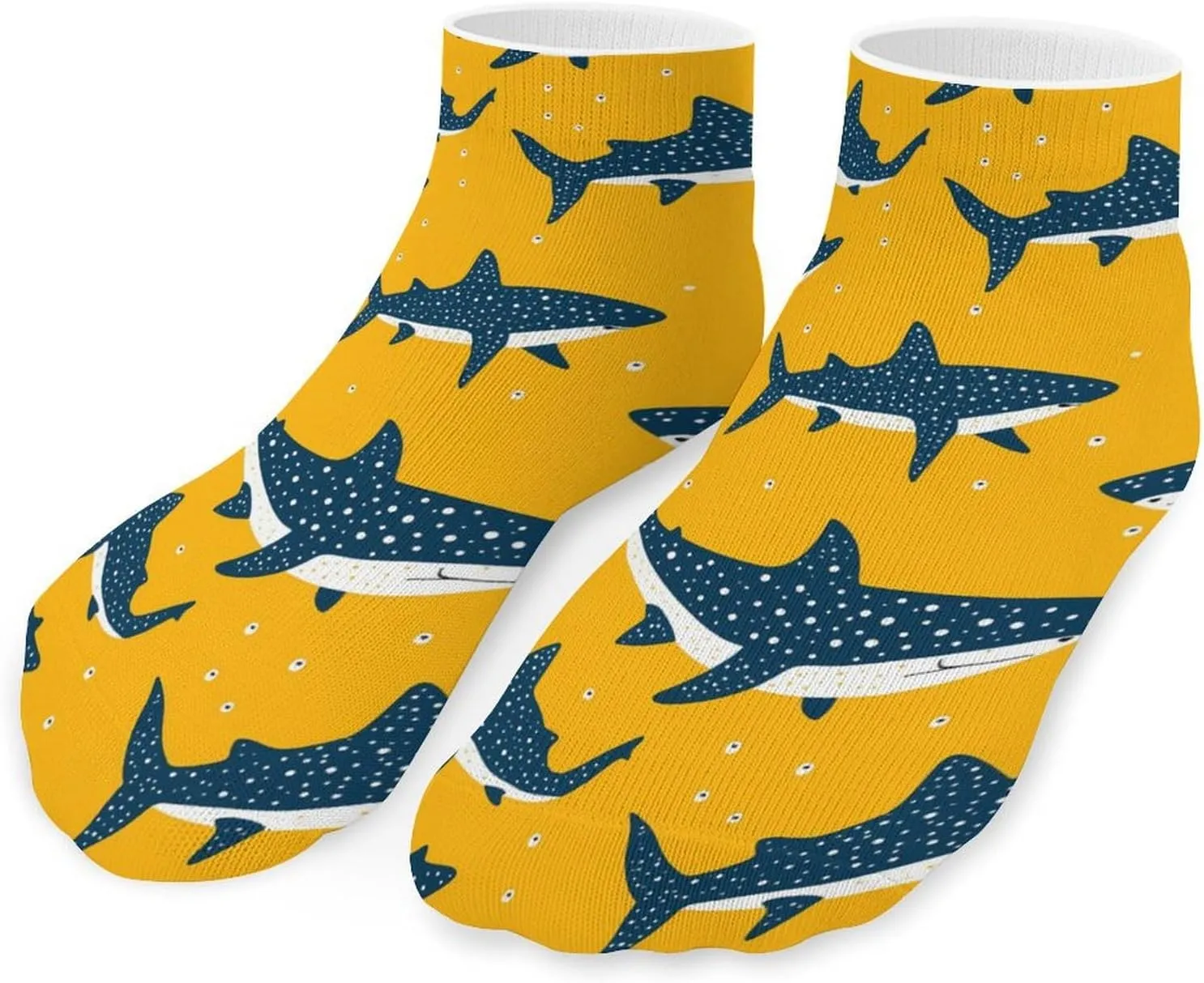 Whale Pattern Low Cut Ankle Socks Non Slip Invisible Liner Sock Pack Casual Socks For Men Women