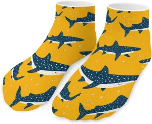Whale Pattern Low Cut Ankle Socks Non Slip Invisible Liner Sock Pack Casual Socks For Men Women