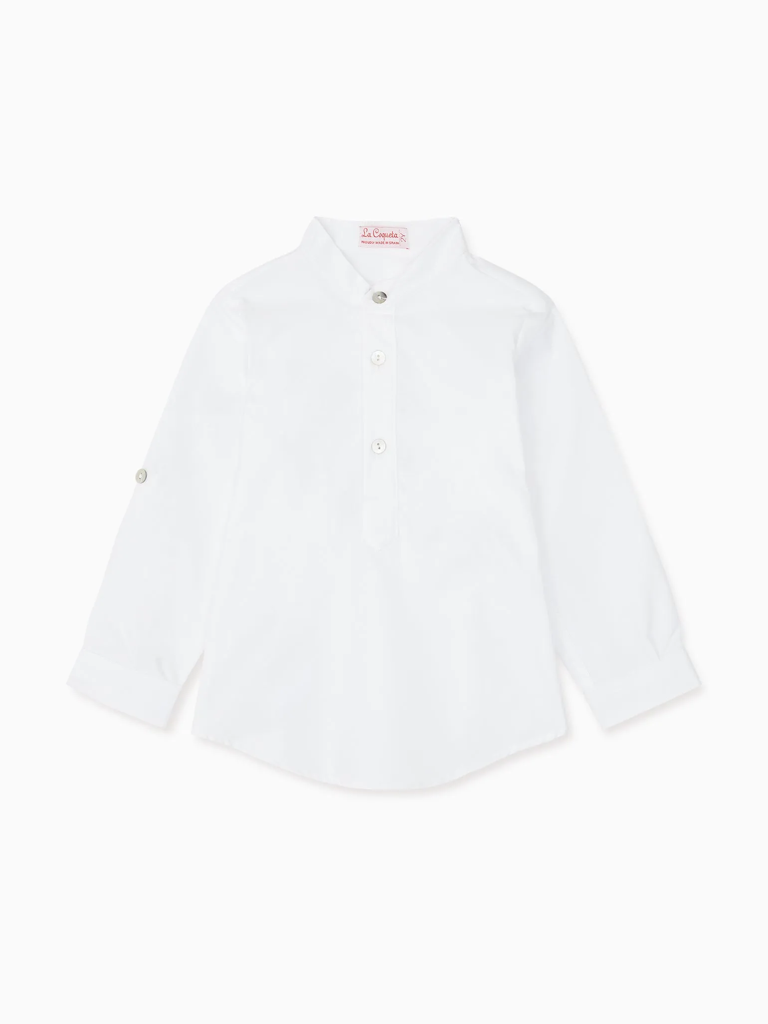 White Jazmin Cotton Long Sleeve Boy Shirt