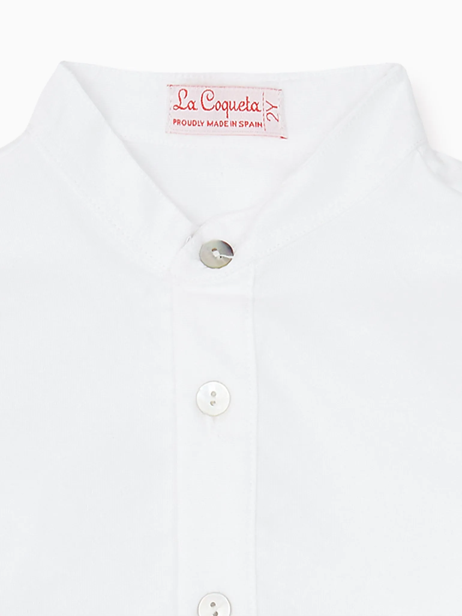 White Jazmin Cotton Long Sleeve Boy Shirt