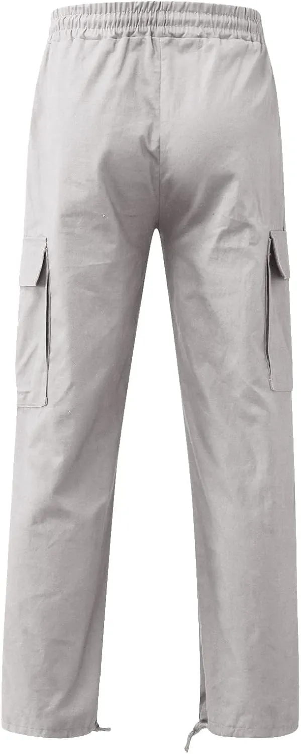 Wild Cargo Pants for Men Baggy Casual Joggers Athletic Pants Hiking Trousers Outdoor Wearing Work Track Pants with Pockets