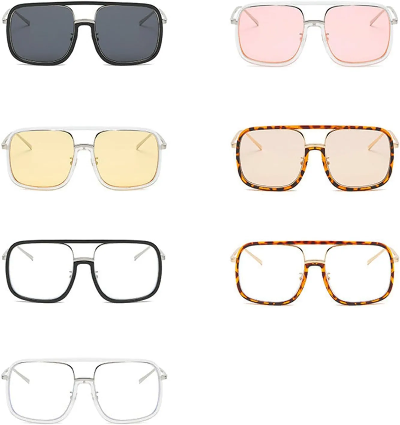 willochra Fashion Oversized Square Sunglasses Women Retro Gradient Shades UV400 Men Trending Metal frame Sun Glasses