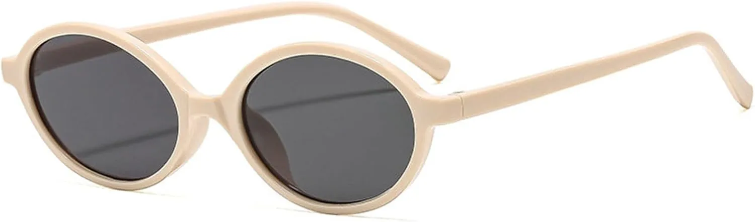 willochra Retro Round Sunglasses for Women Men Fashion Small Oval Sunglasses 90s Vintage Trendy Gradient Shades UV400