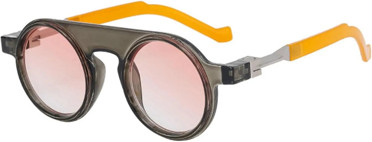 willochra Retro Round Sunglasses for Women Men Vintage Y2K Small Frame Circle punk Shades Sun Glasses UV400 Protection