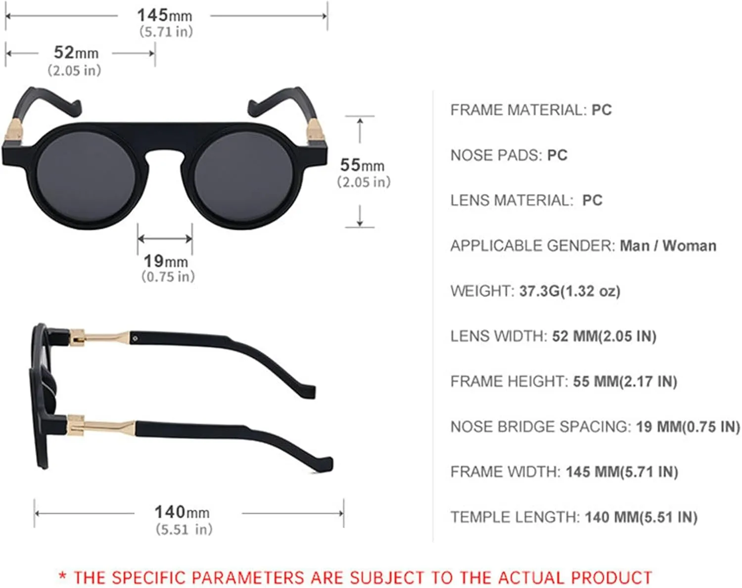 willochra Retro Round Sunglasses for Women Men Vintage Y2K Small Frame Circle punk Shades Sun Glasses UV400 Protection