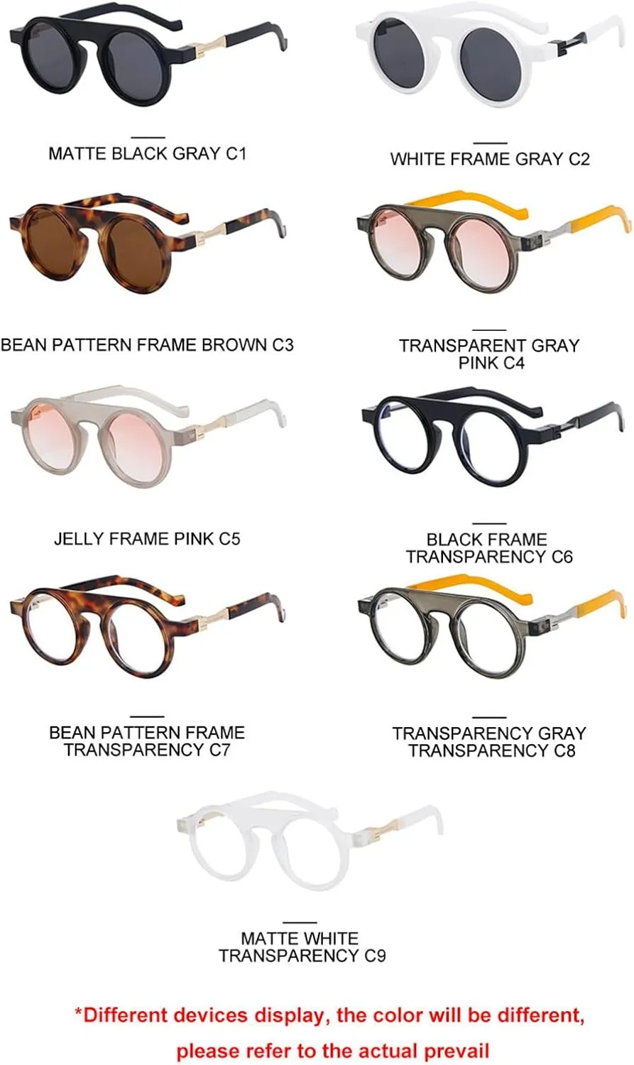 willochra Retro Round Sunglasses for Women Men Vintage Y2K Small Frame Circle punk Shades Sun Glasses UV400 Protection