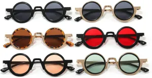 willochra Round Classic Sunglasses for Man Vintage Small Oval Fashion Punk Metal Frame Gradient Sun Glasses