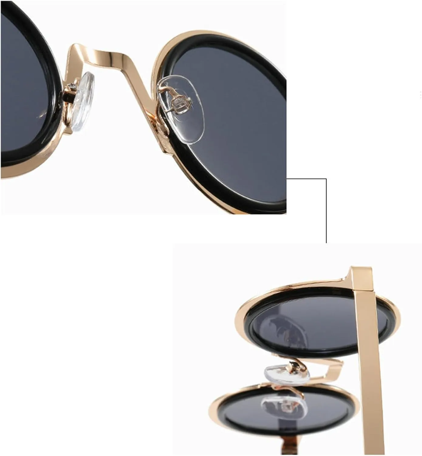 willochra Round Classic Sunglasses for Man Vintage Small Oval Fashion Punk Metal Frame Gradient Sun Glasses