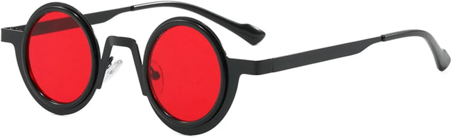 willochra Round Classic Sunglasses for Man Vintage Small Oval Fashion Punk Metal Frame Gradient Sun Glasses