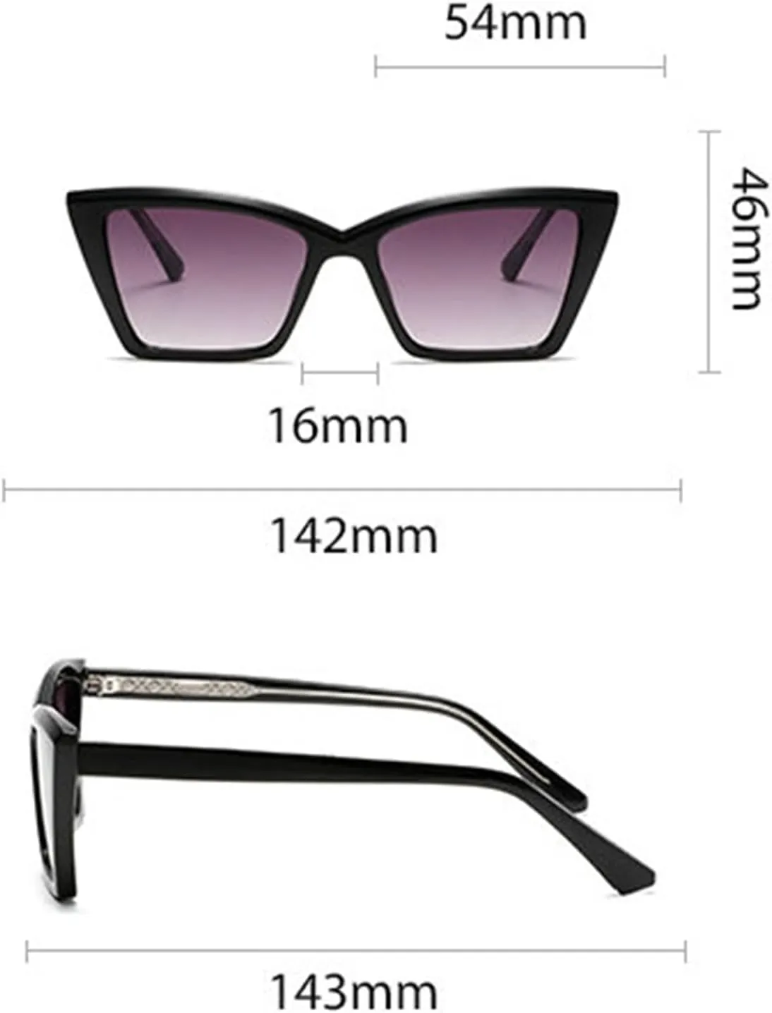willochra Vintage Cat Eye Sunglasses Women Fashion Y2K Gradient Square black Sun Glasses Female Retro Outdoors Shades UV400