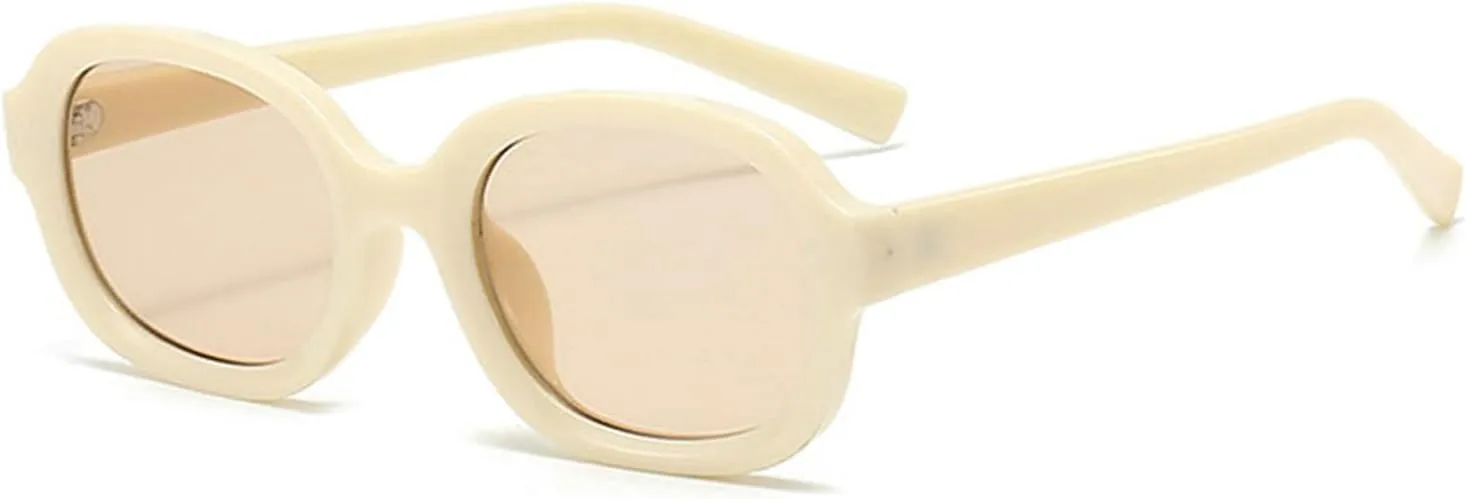 willochra Vintage Oval Sunglasses Women Fashion Small Punk Round Sun Glasses Female Retro Shades orange Eyeglasses UV400