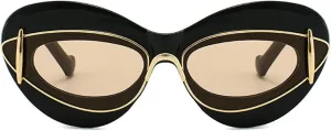 willochra Vintage Oversized Cat Eye Sunglasses For Women men Fashion Double Frame Designer Pilot Oval Elegant Big Shades F27