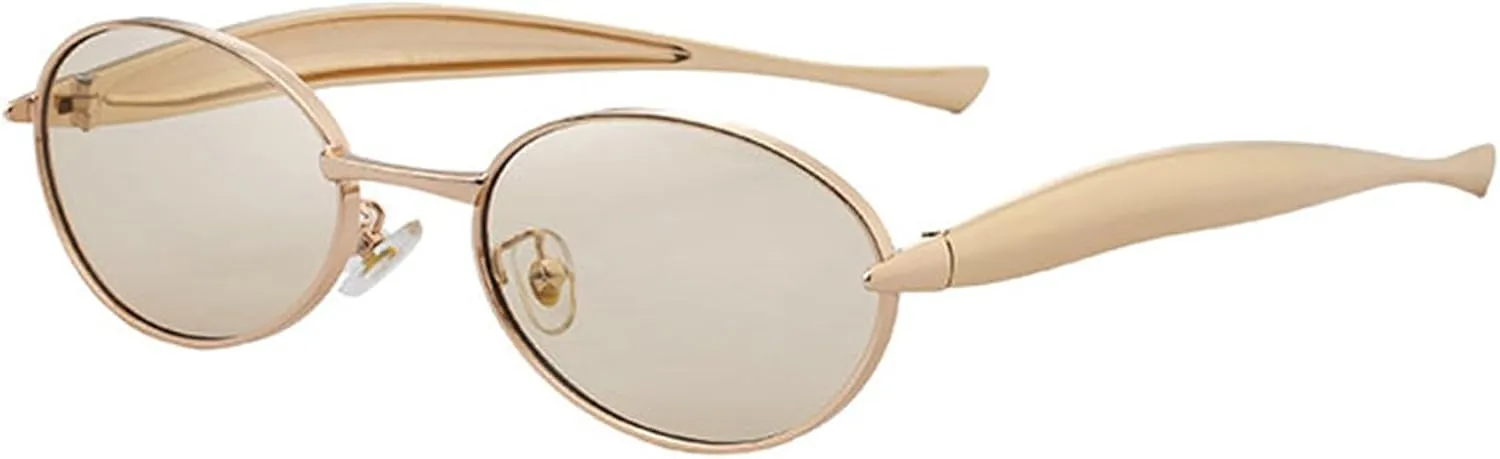 willochra Y2K Punk Small Oval Sunglasses Women Luxury Vintage Outdoor Round Sun Glasses For Ladies Travel Shades UV400