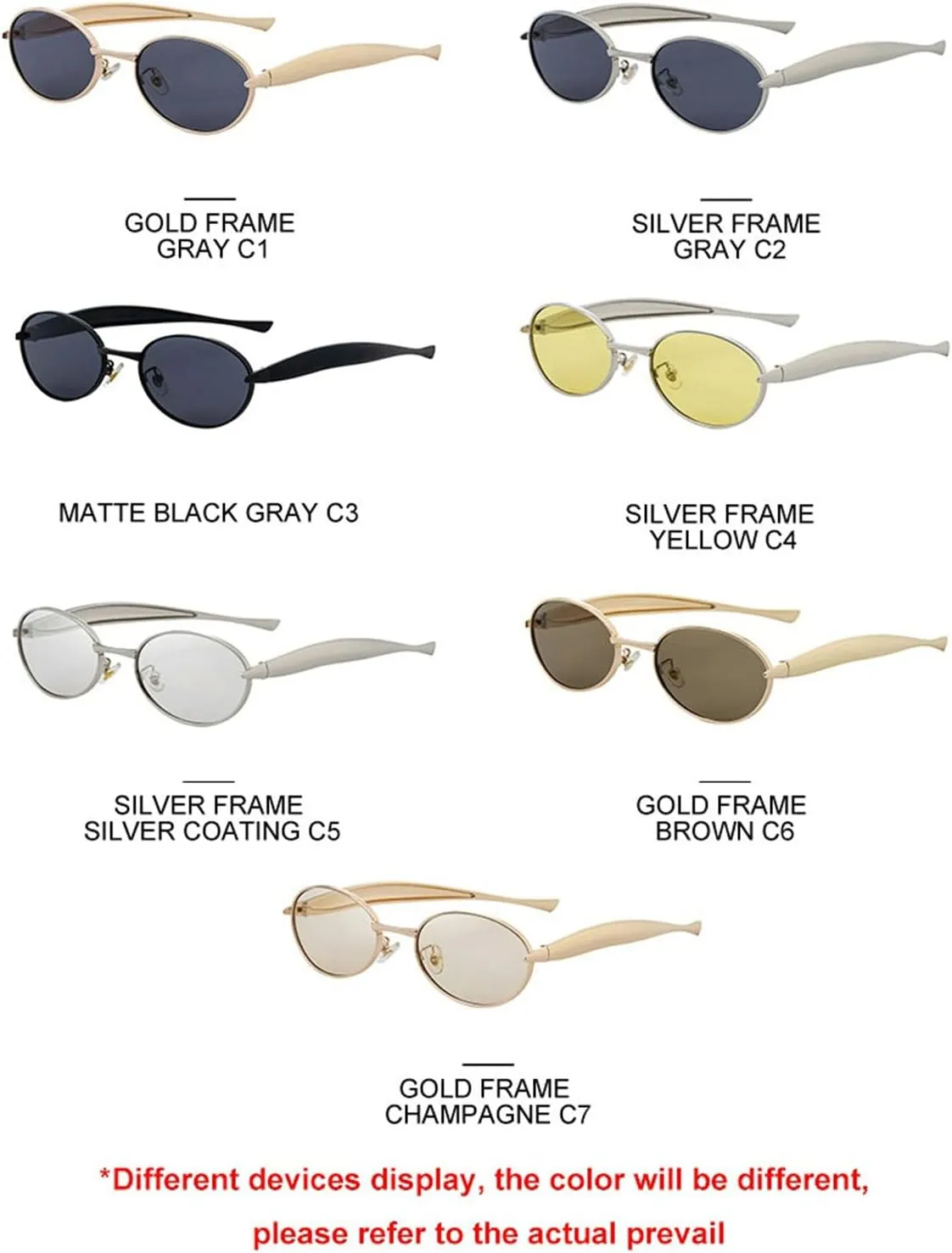 willochra Y2K Punk Small Oval Sunglasses Women Luxury Vintage Outdoor Round Sun Glasses For Ladies Travel Shades UV400
