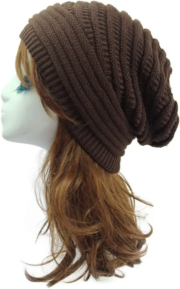 Winter Beanie Hat for Women Lightweight Outdoor Cashmere Warm Wool Knit Hat Pom Pom Visor Skull Cap