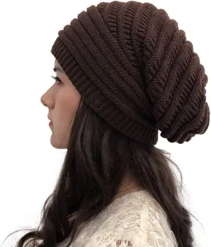 Winter Beanie Hat for Women Lightweight Outdoor Cashmere Warm Wool Knit Hat Pom Pom Visor Skull Cap