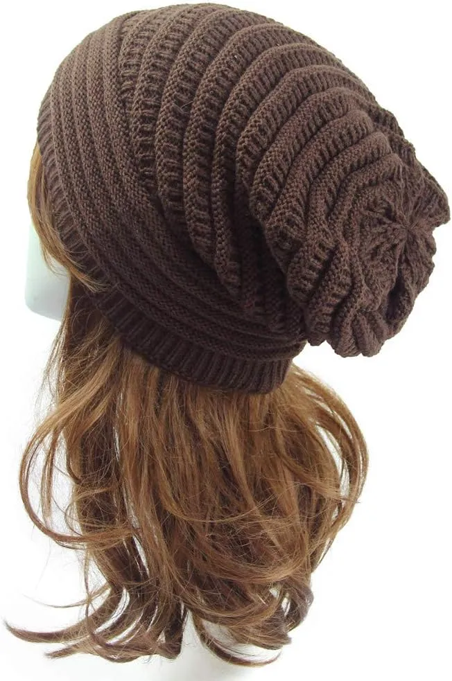 Winter Beanie Hat for Women Lightweight Outdoor Cashmere Warm Wool Knit Hat Pom Pom Visor Skull Cap