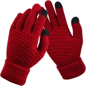 Winter Ski Gloves Men Women Touch Screen Fingers Texting Elastic Cuff Thermal Glove Insulated Ski Mittens Touch Screen Wool Lined Windproof Warm Suede Fashion Dress Gloves Mittens