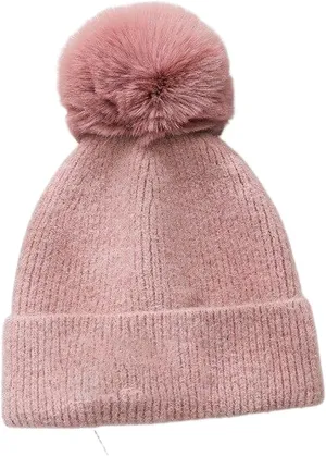 Winter Warm Women Hat Cute Big Pompom Ladies Ball Knitted Hat Cap Outdoor Casual Ski Snow Caps Beanies