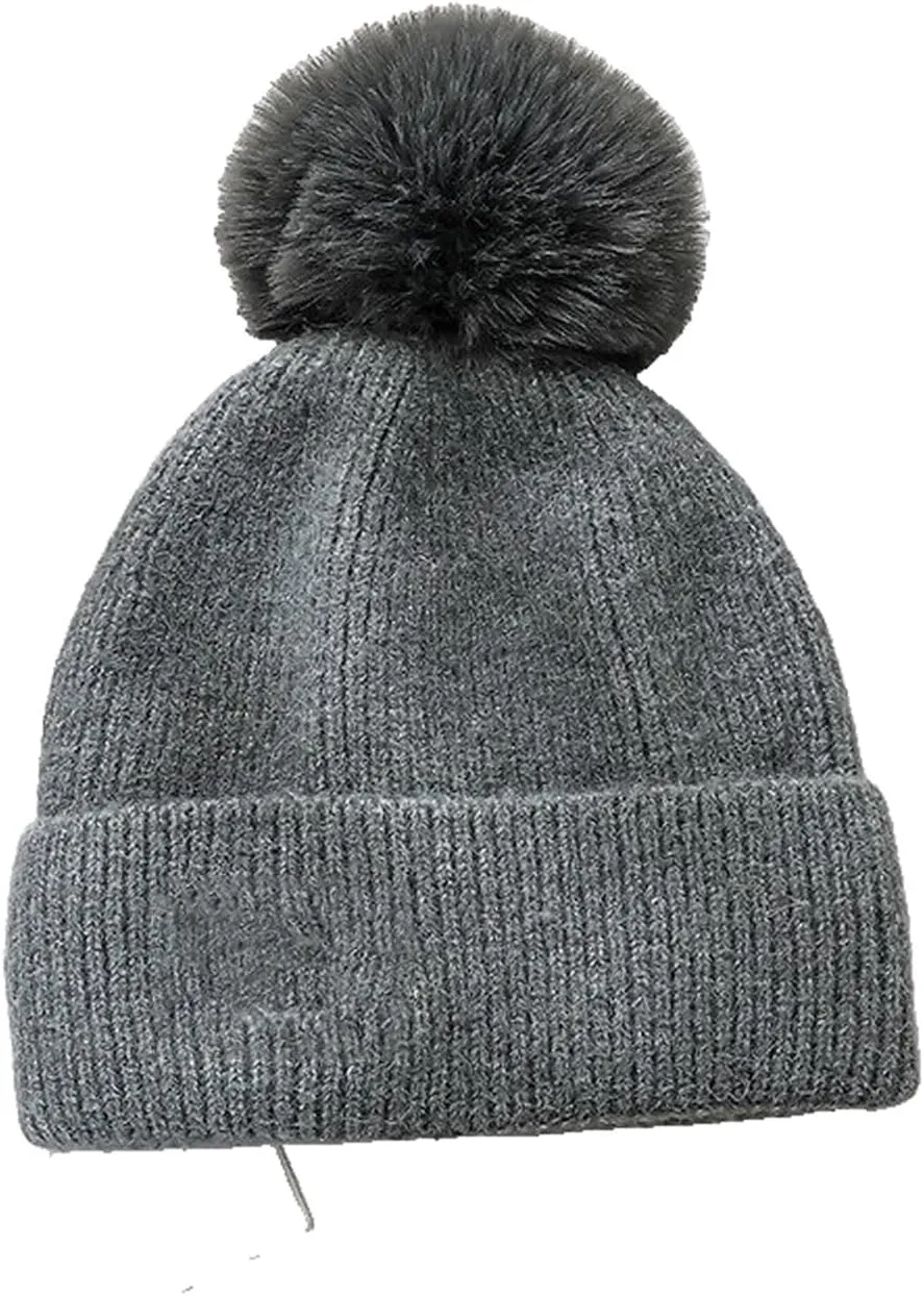 Winter Warm Women Hat Cute Big Pompom Ladies Ball Knitted Hat Cap Outdoor Casual Ski Snow Caps Beanies