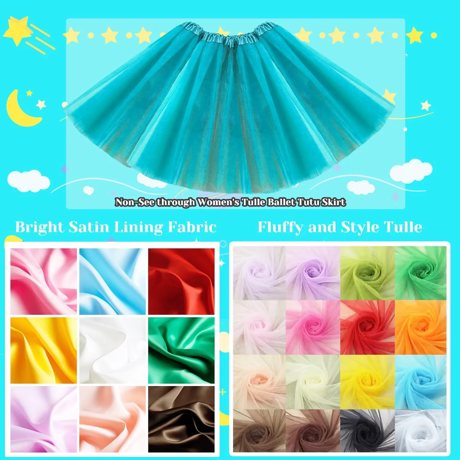 Women Adult Teens Tutu Skirts 4 Layers with Lining Youth Running Tutu Skirts Halloween Running Tutus