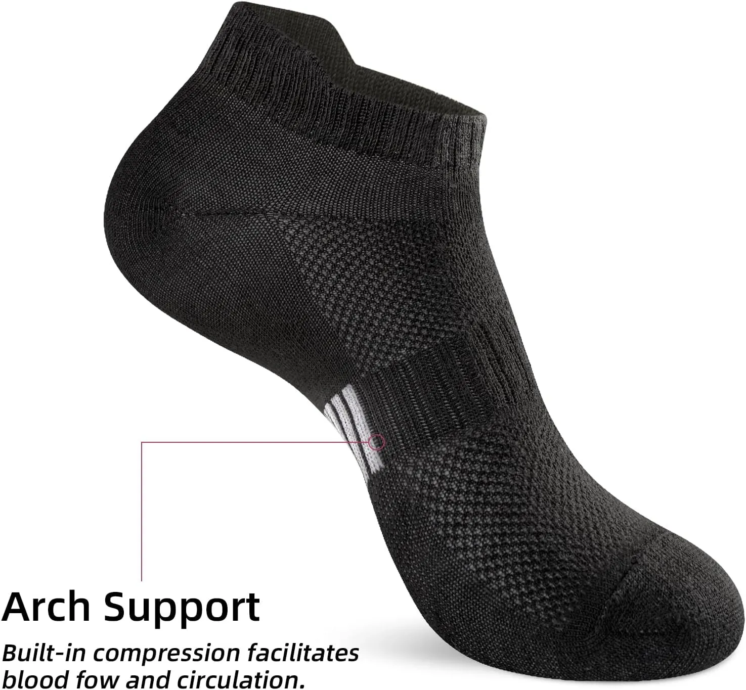 Women Ankle Socks Athletic Thick Cushioned Running Hiking No Show Sports Socks，anti blister women socks，5 Pair Pack